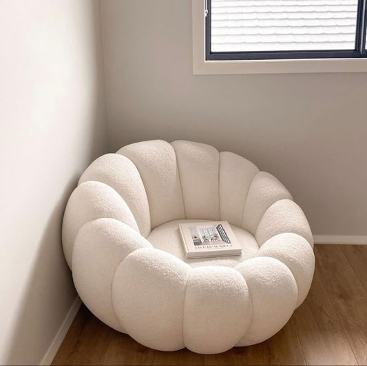 pumpkin boucle arm chair